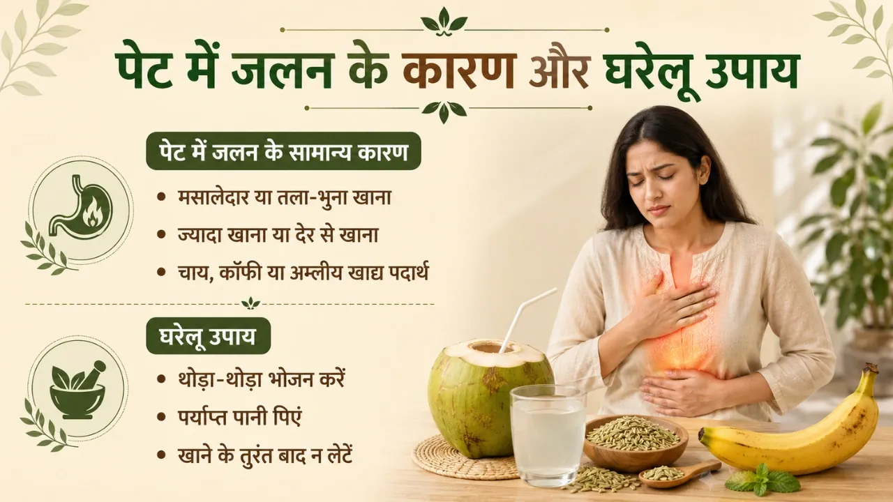 पेट में जलन के कारण और घरेलू उपाय:  5 Root Causes