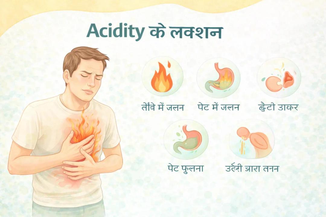acidity ke lakshan