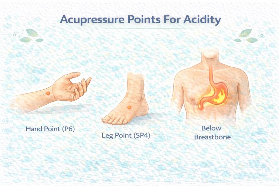 Acupressure points for acidity