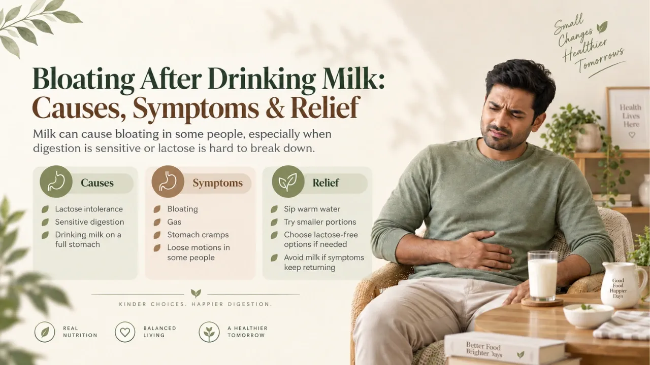 bloating after drinking milk
