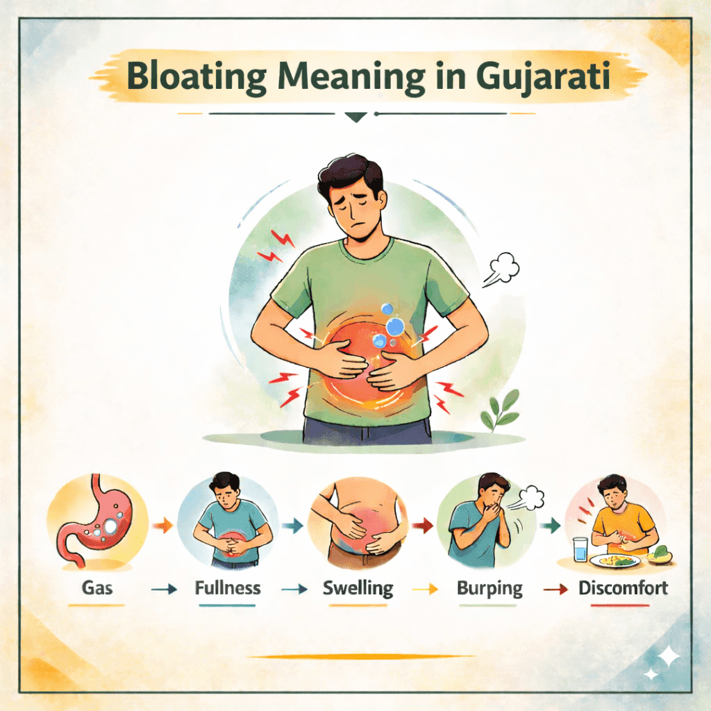 Bloating Meaning in Gujarati