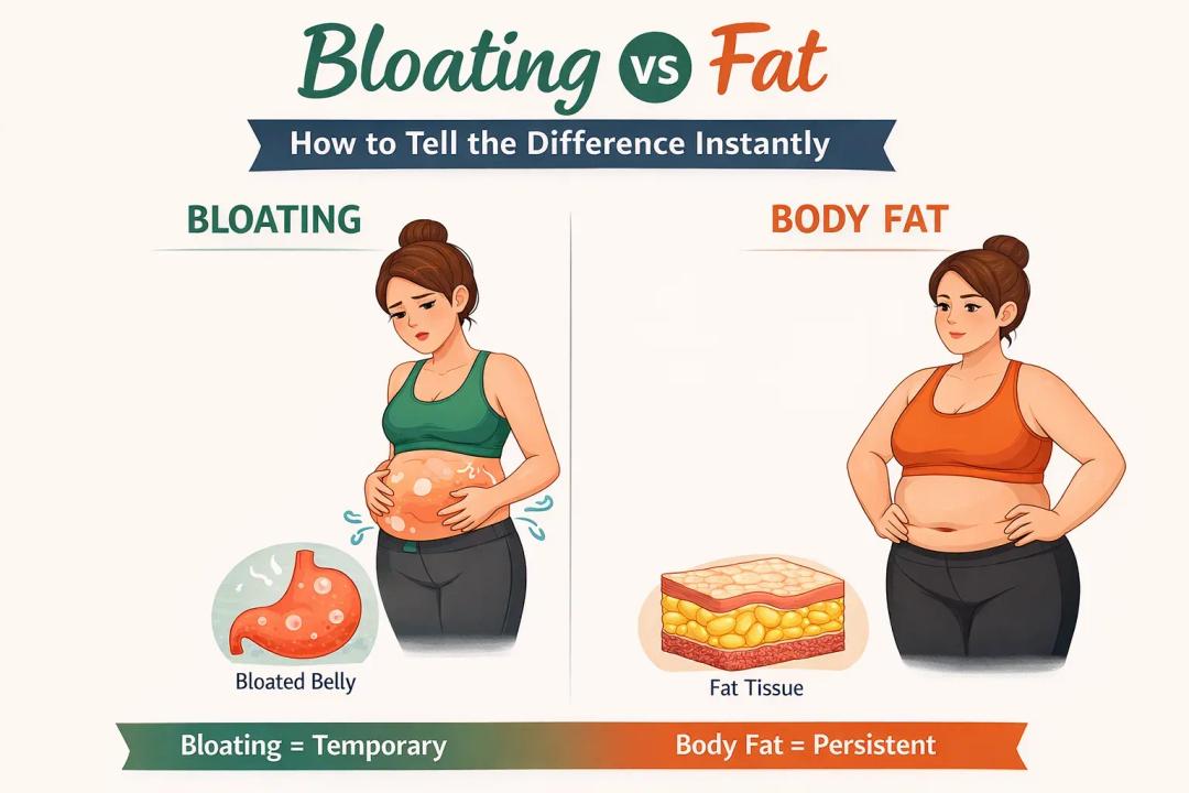bloating vs fat