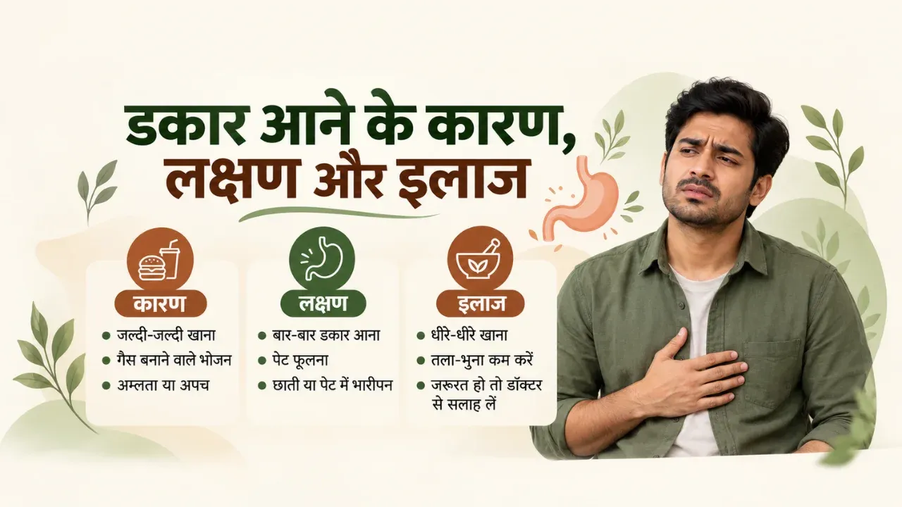 डकार आने के कारण, लक्षण और इलाज