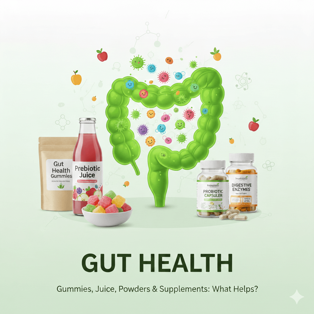 Gut Health Gummies, Juice, Powders & Supplements: What Helps?