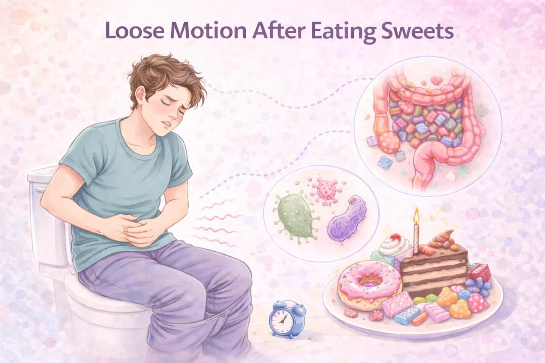loose motion after eating sweets
