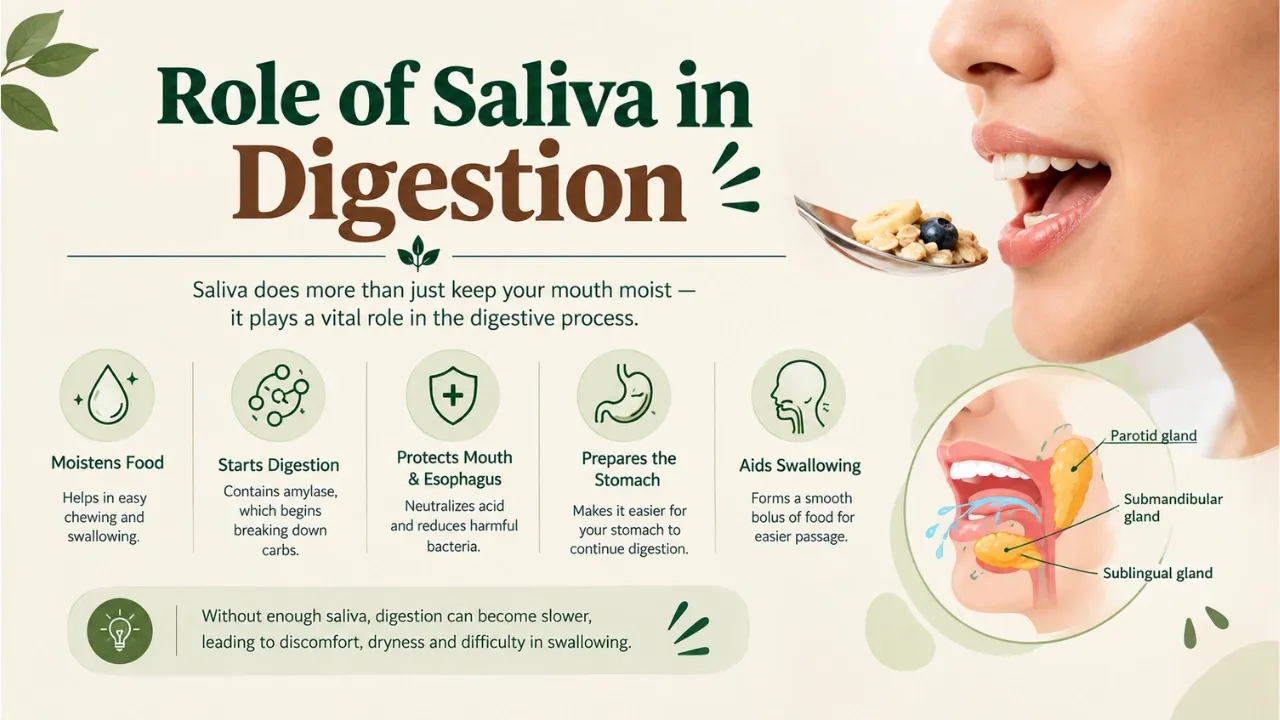 what is the role of saliva in digestion of food