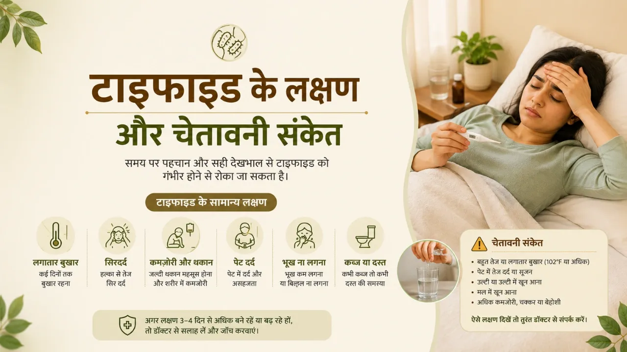 टाइफाइड के लक्षण और चेतावनी संकेत