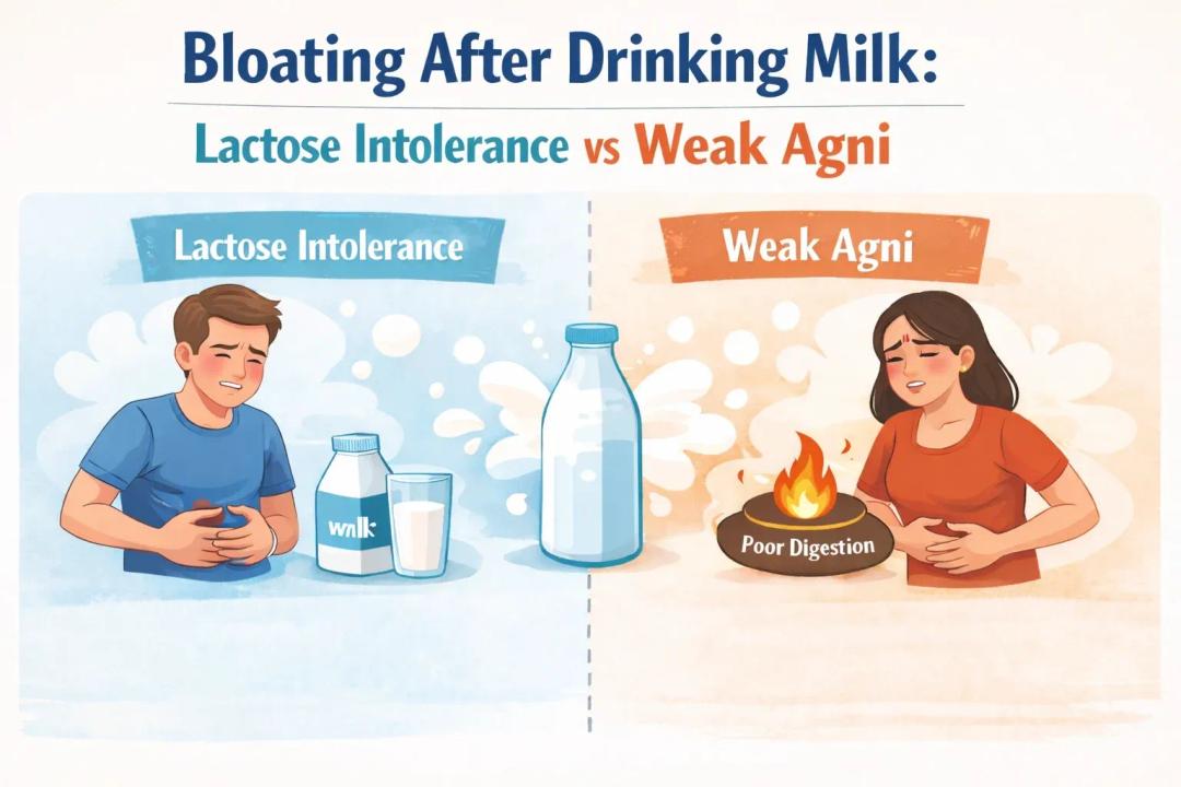 bloating after drinking milk