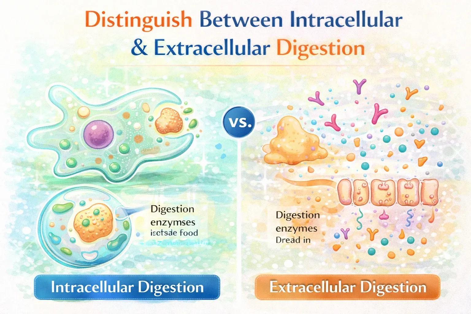 distinguish between intracellular and extracellular digestion