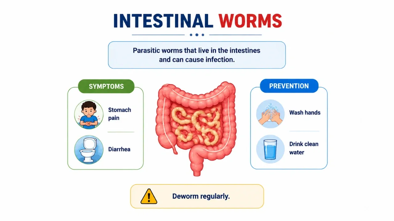 Intestinal Worms with it symptoms and causes
