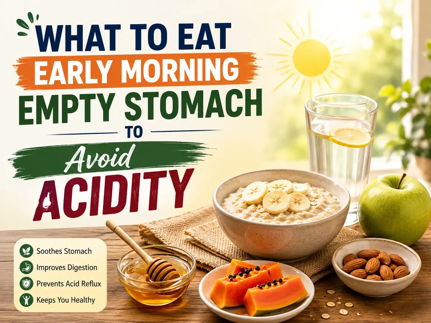 what to eat early morning empty stomach to avoid acidity